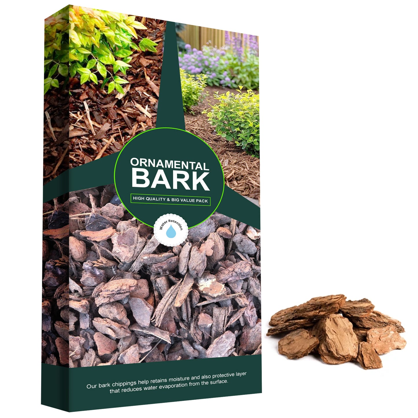 60L Ornamental Wood Chipping Bark For Decorative Gardens, Landscapes & Paths