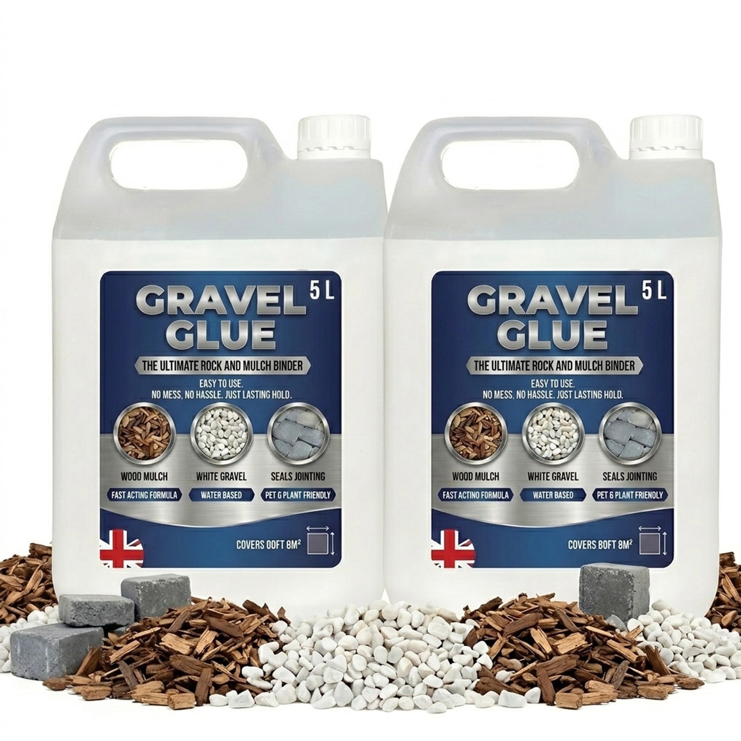 Ready To Use Gravel, Mulch & Rock Binder Fast Acting Water Based Formula Seals & Joins