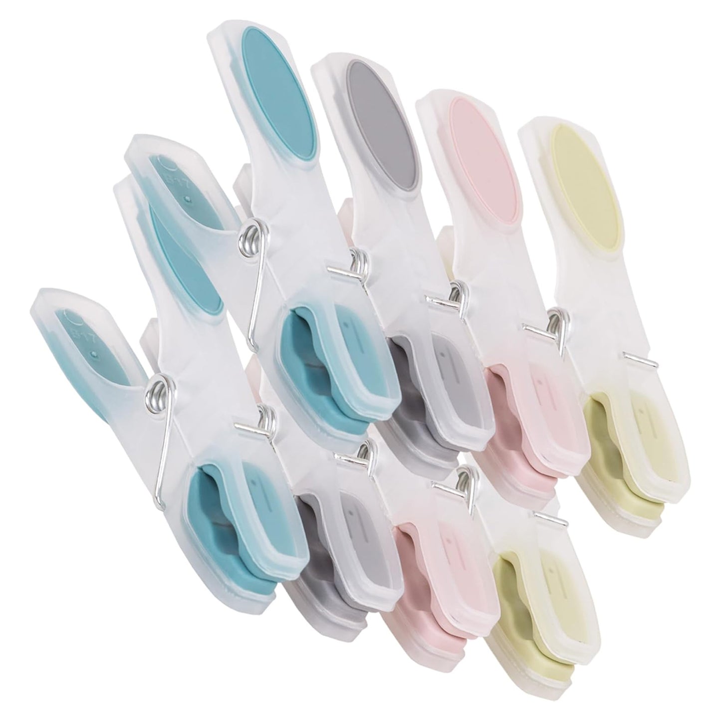 Assorted Coloured Soft Grip Plastic Laundry Clothing Pegs For Outdoor Washing Lines