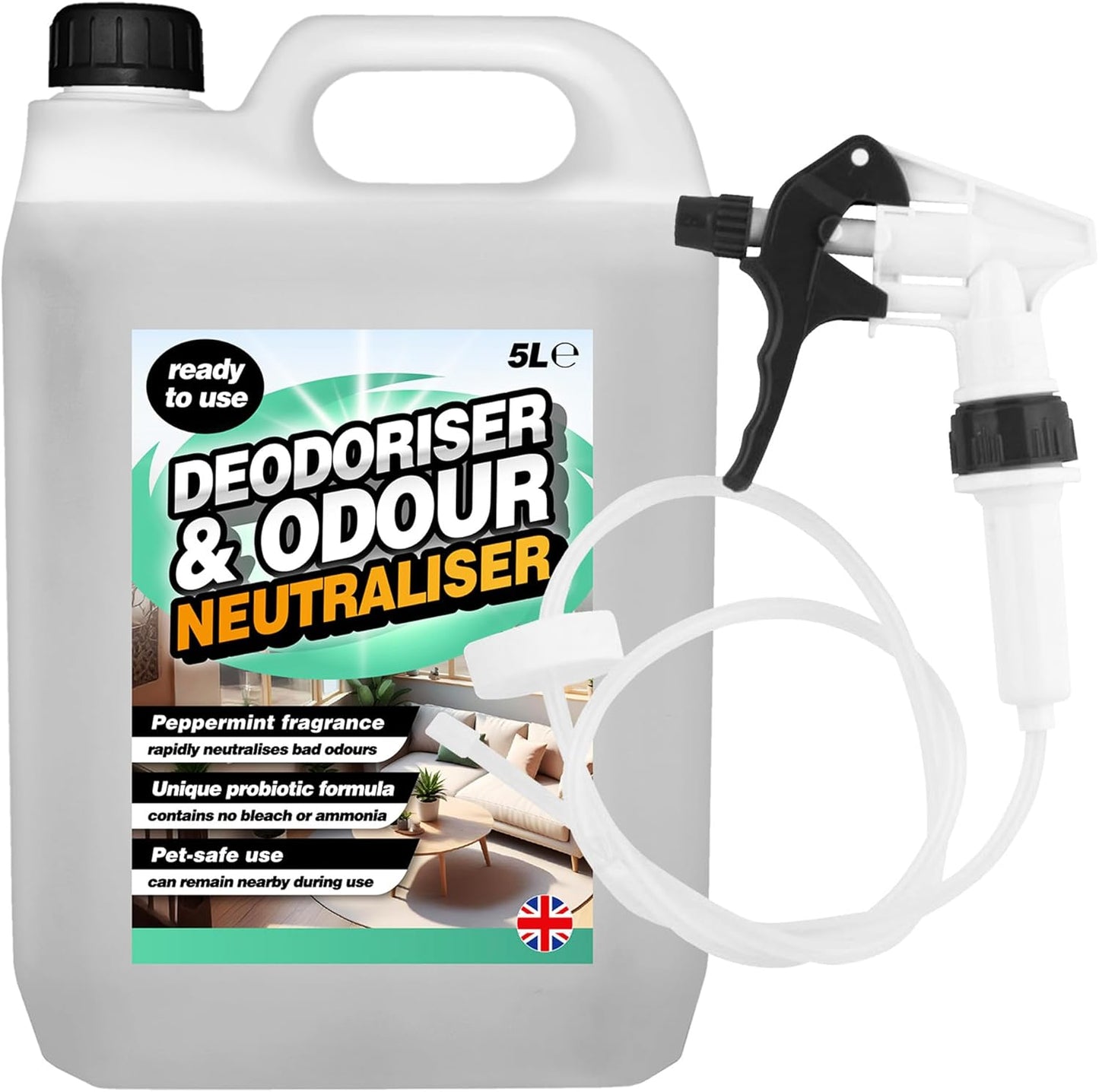 5L Deodoriser & Odour Neutraliser Ready To Use Formula Peppermint Fragrance