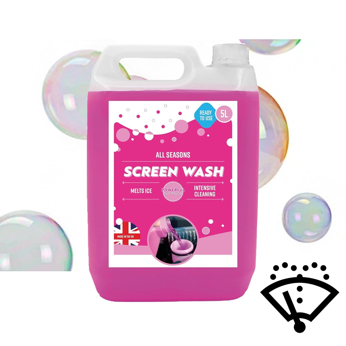 Effective Ready To Use All Seasons 5L Pink Windscreen Screen Wash Down To -5°C