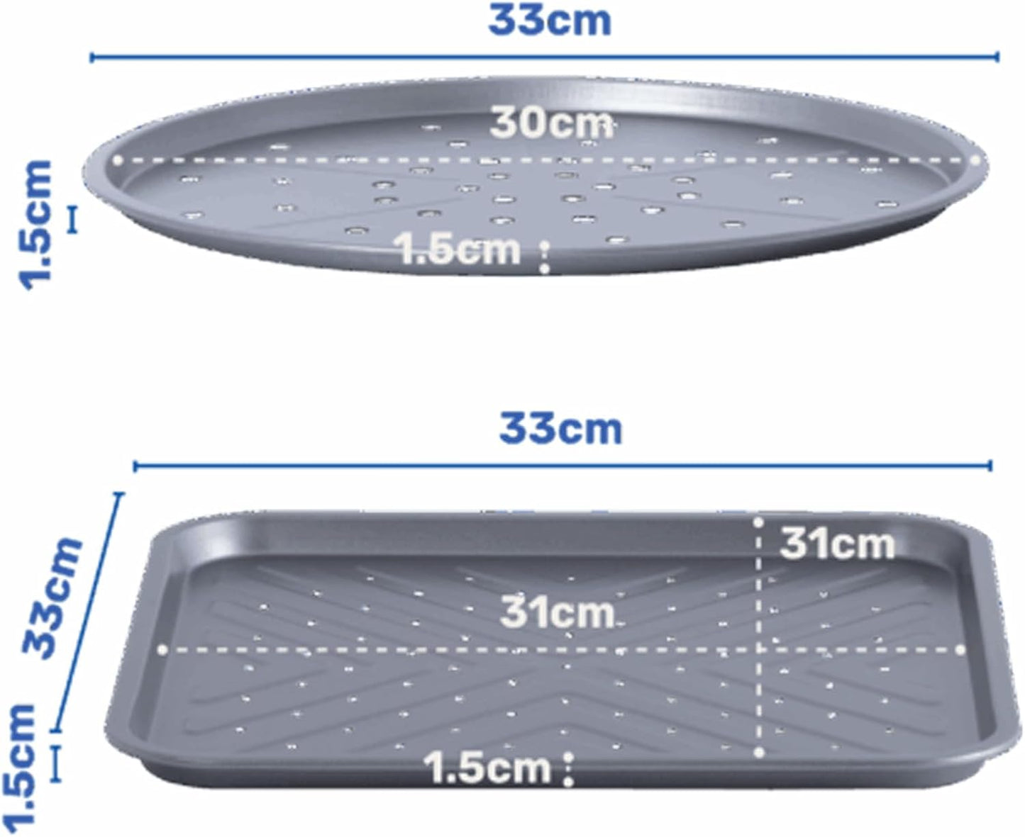 Non Stick Round Oven Pizza Tin & Crisper Tray Set Ideal For Baking