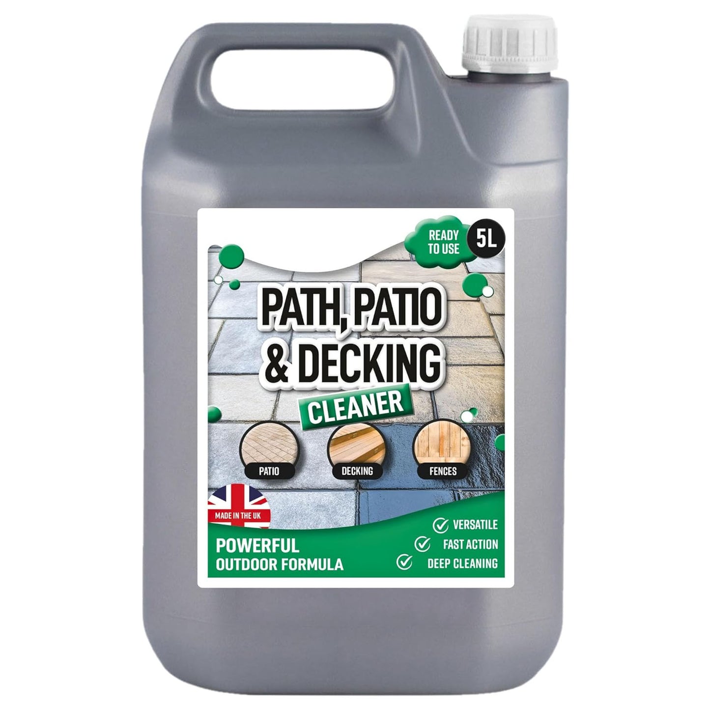 5 Litre Ready To Use Outdoor Patio & Decking Cleaner Effectively Removes Stains