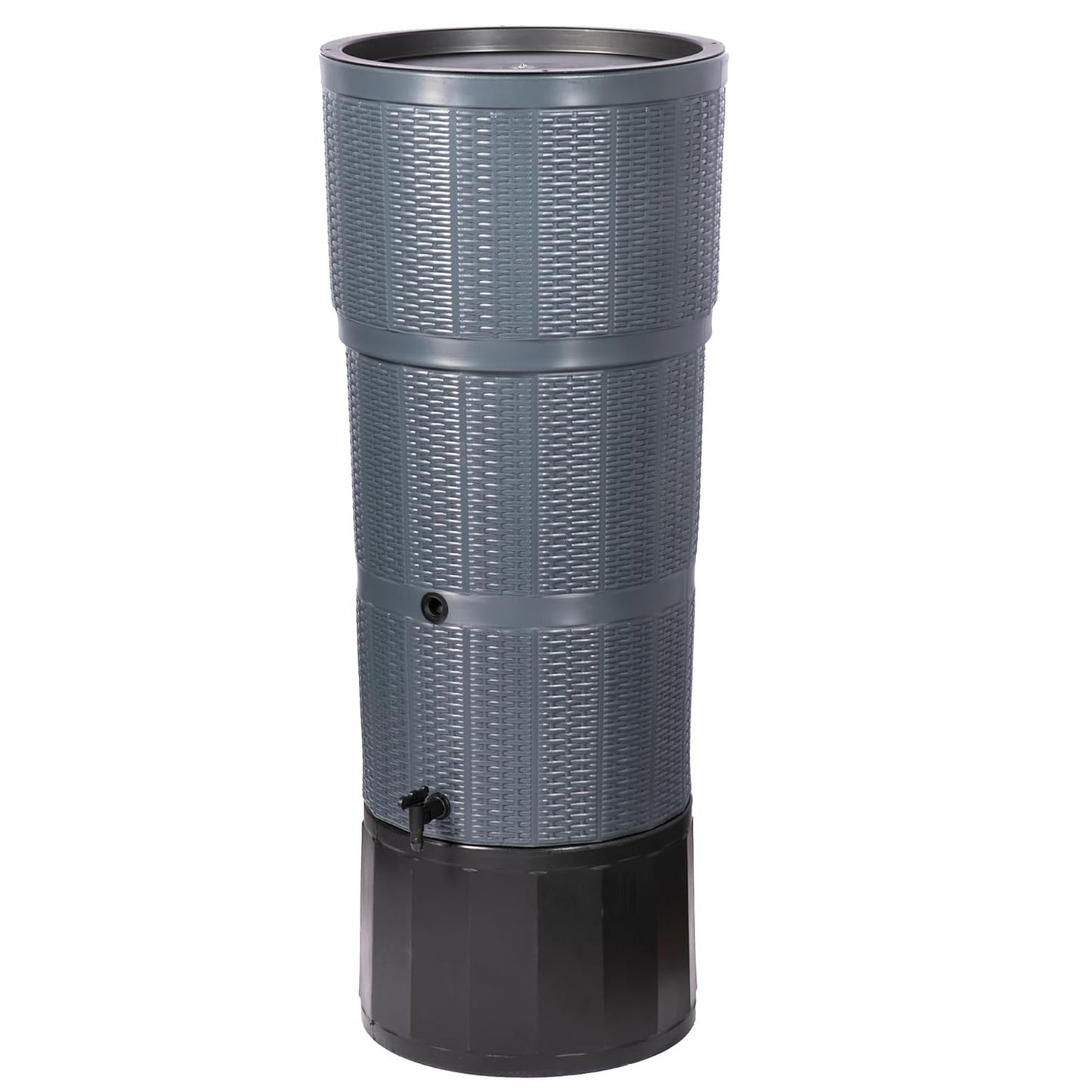 150 Litre Premium Rattan Wicker Effect Water Butt Complete With Stand, Tap, Rain Diverter & Lid