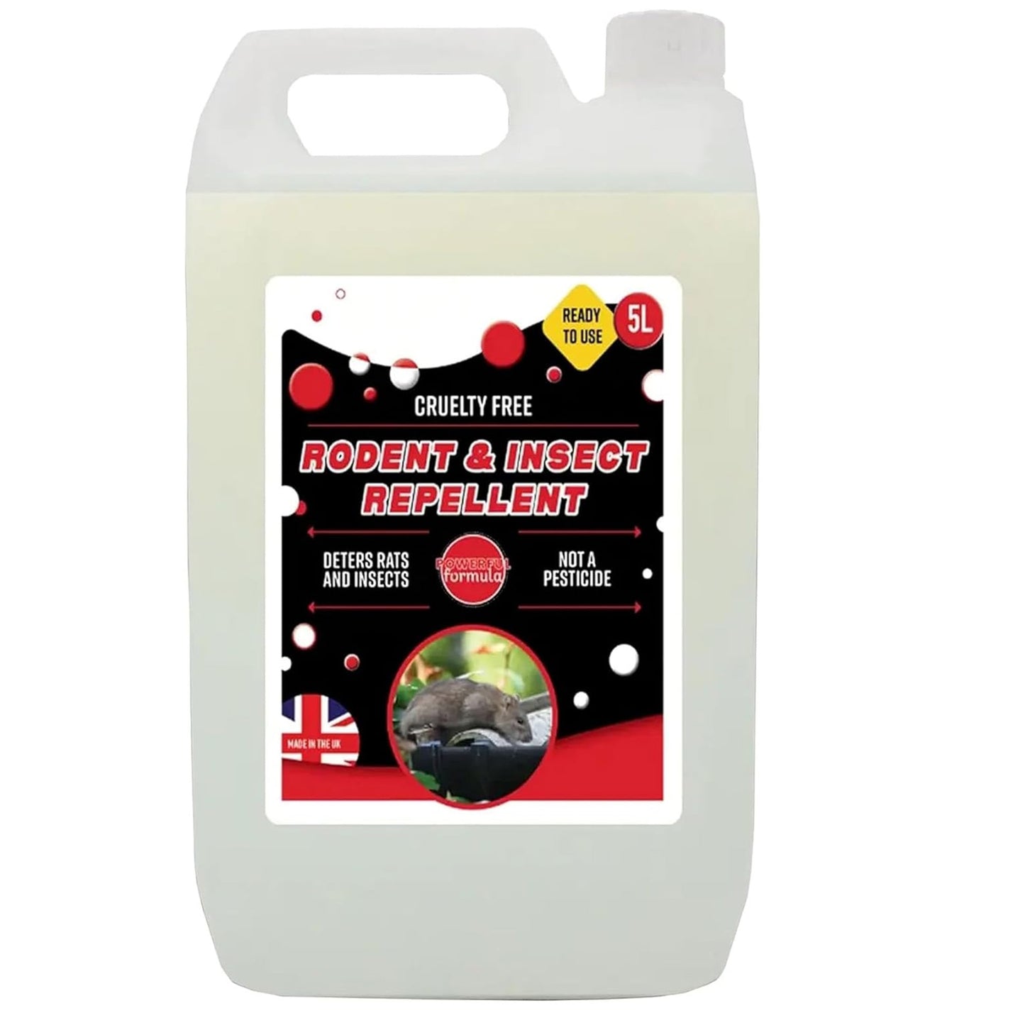 Ready To Use 5L Rodent & Insect Repellent For Home, Garden, Office & Garage