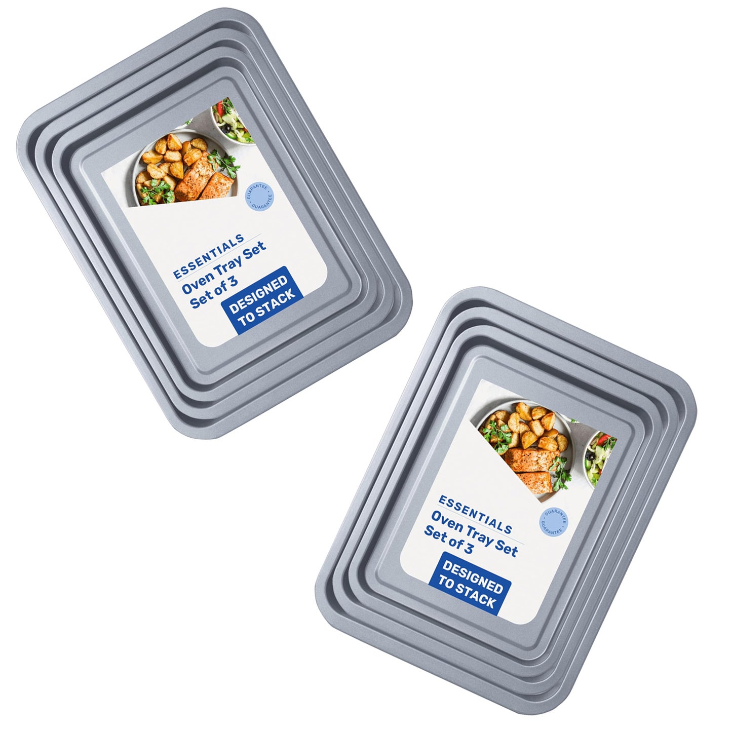 Pack Of 3 Essential Easy To Clean Non-Stick (35cm, 31cm & 28cm) Oven Tray Set