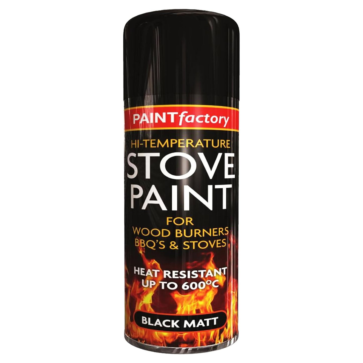 Heat Resistant 400ml Matt Black Spray Paint For Wood Burners, BBQ & Stoves