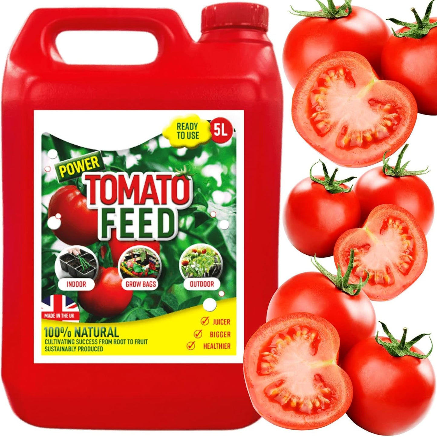 Ready To Use Nutrient Packed 5 Litre Healthy Tomato Plant Feed Ideal For Growing Vegetables