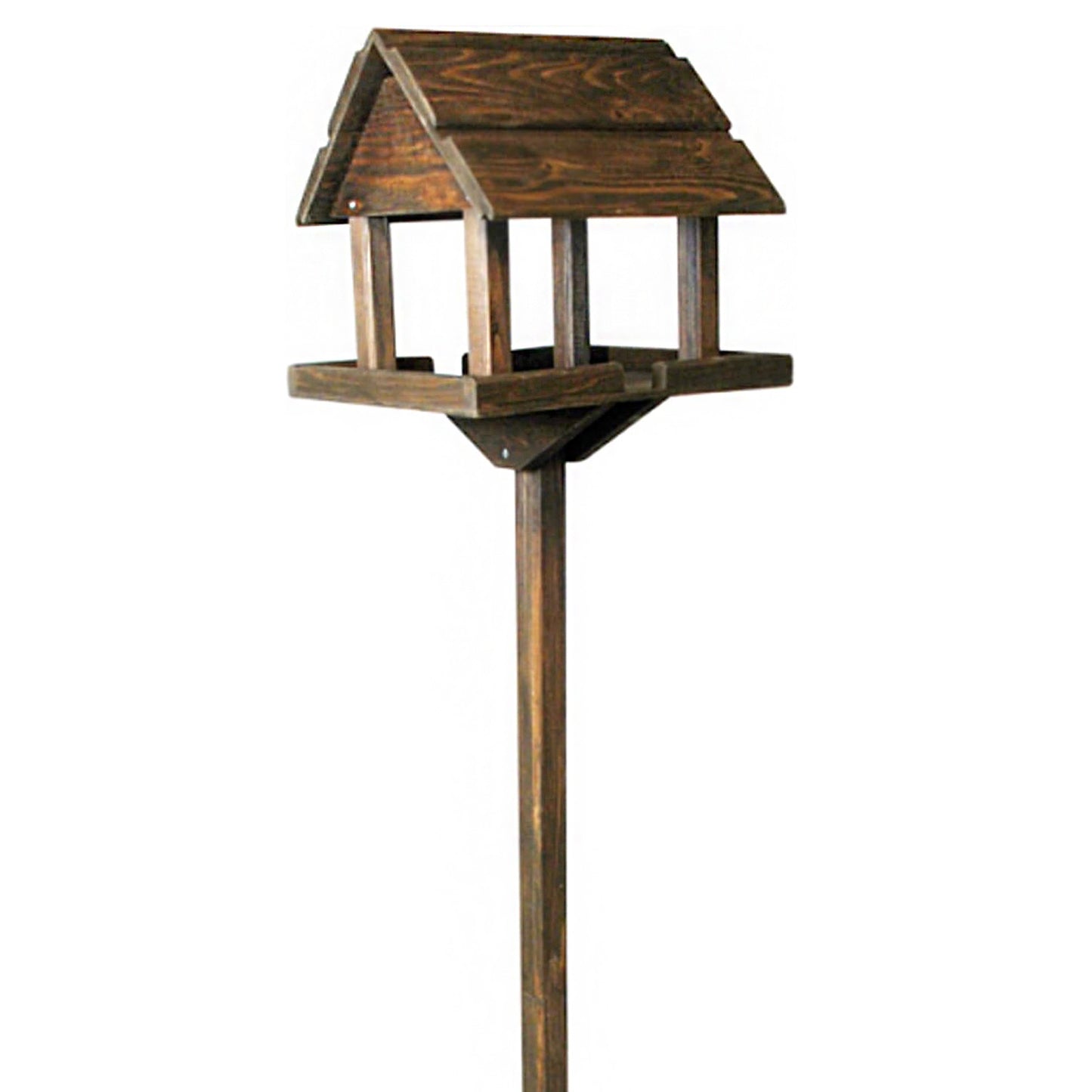 Free Standing Traditional Wooden Bird Table House Feeder For Outdoor Garden Areas