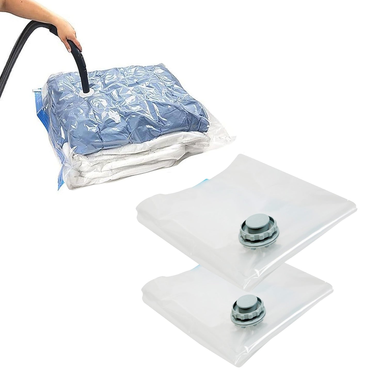 Reusable Vacuum Storage Compression Bags With Airtight Valve Perfect For Home & Travel