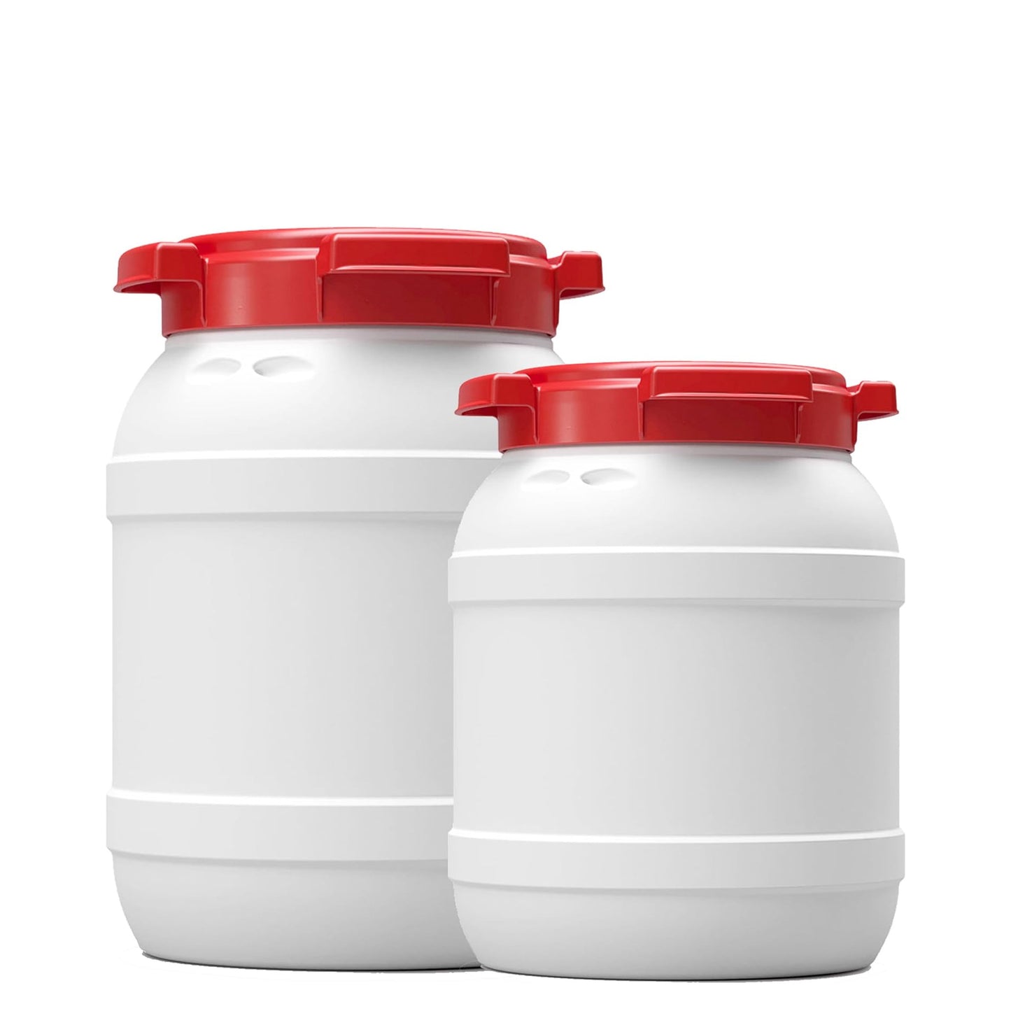 White Storage Keg Barrel Strong Wide Neck Watertight Drum With Lids