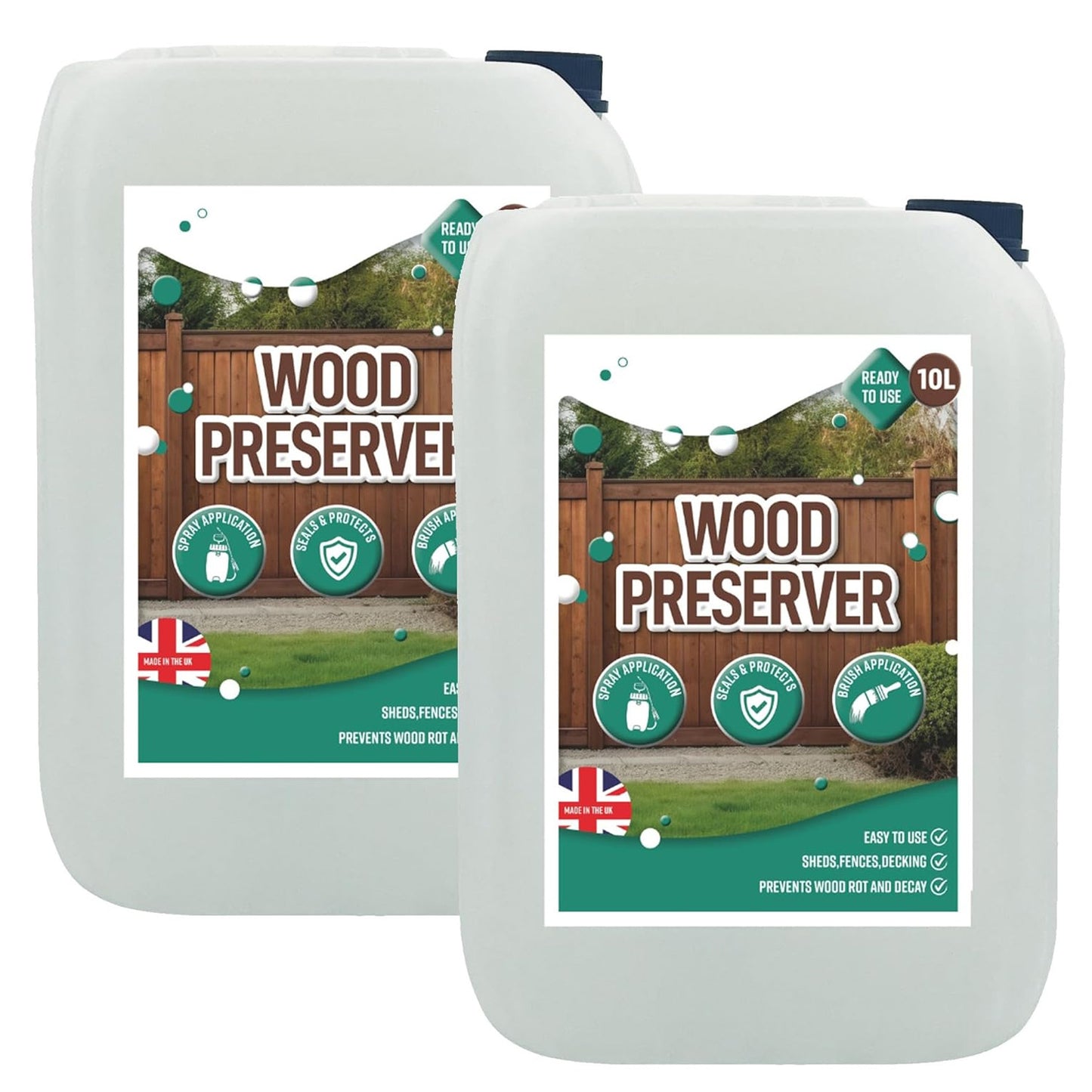 10 Litre Long Lasting Outdoor Wood Preserver & Sealer For Fences, Sheds & Furniture