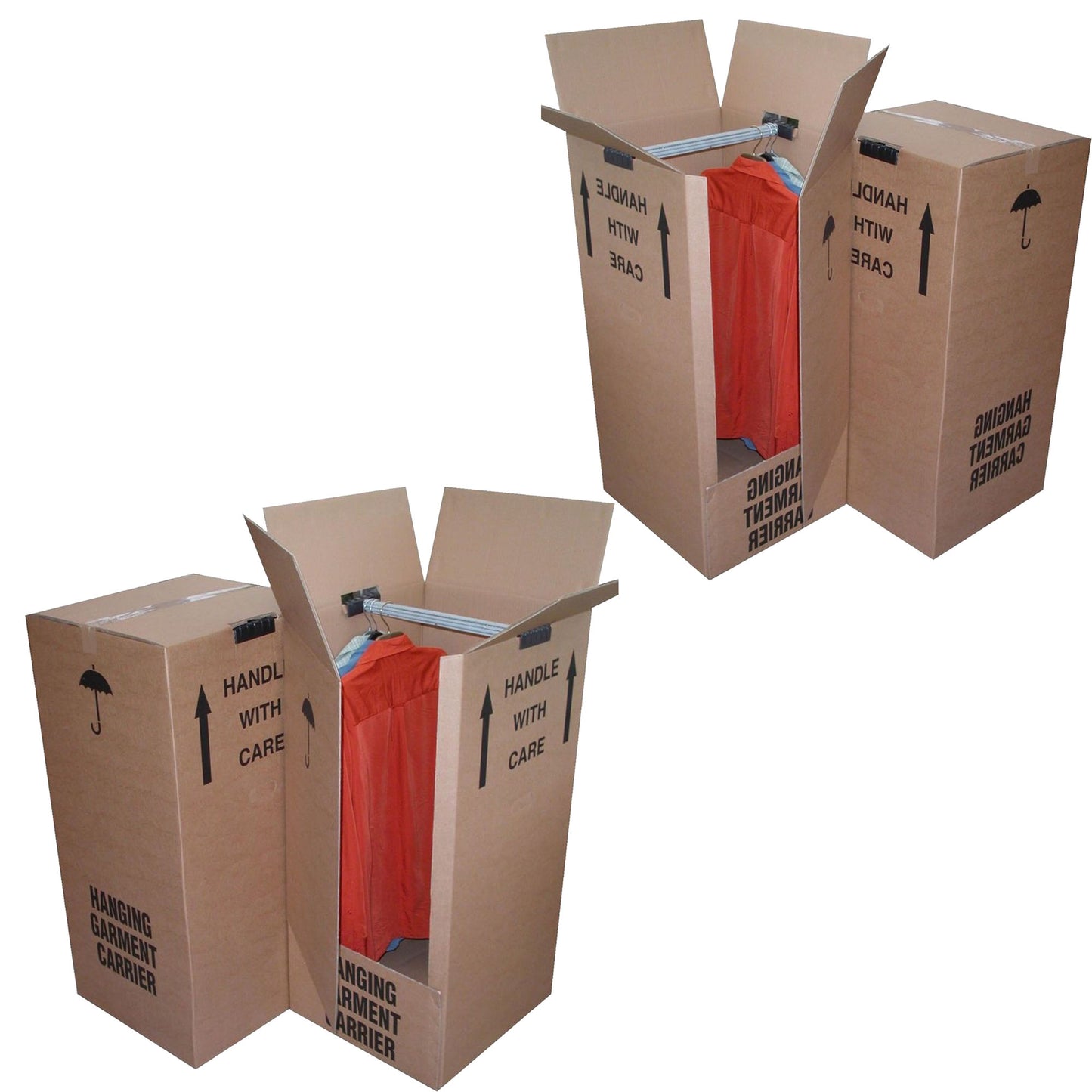 Strong Double Wall Cardboard Wardrobe Boxes With Hanging Rails