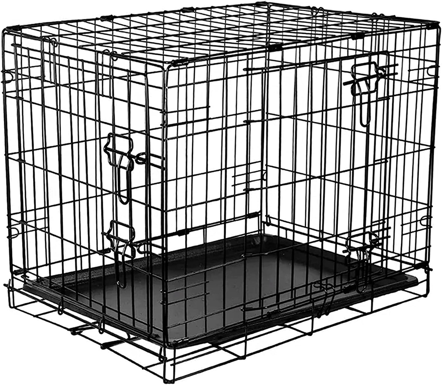 2 Door Folding Durable Steel Rust Resistant Training & Travelling Dog Puppy Cage Carrier