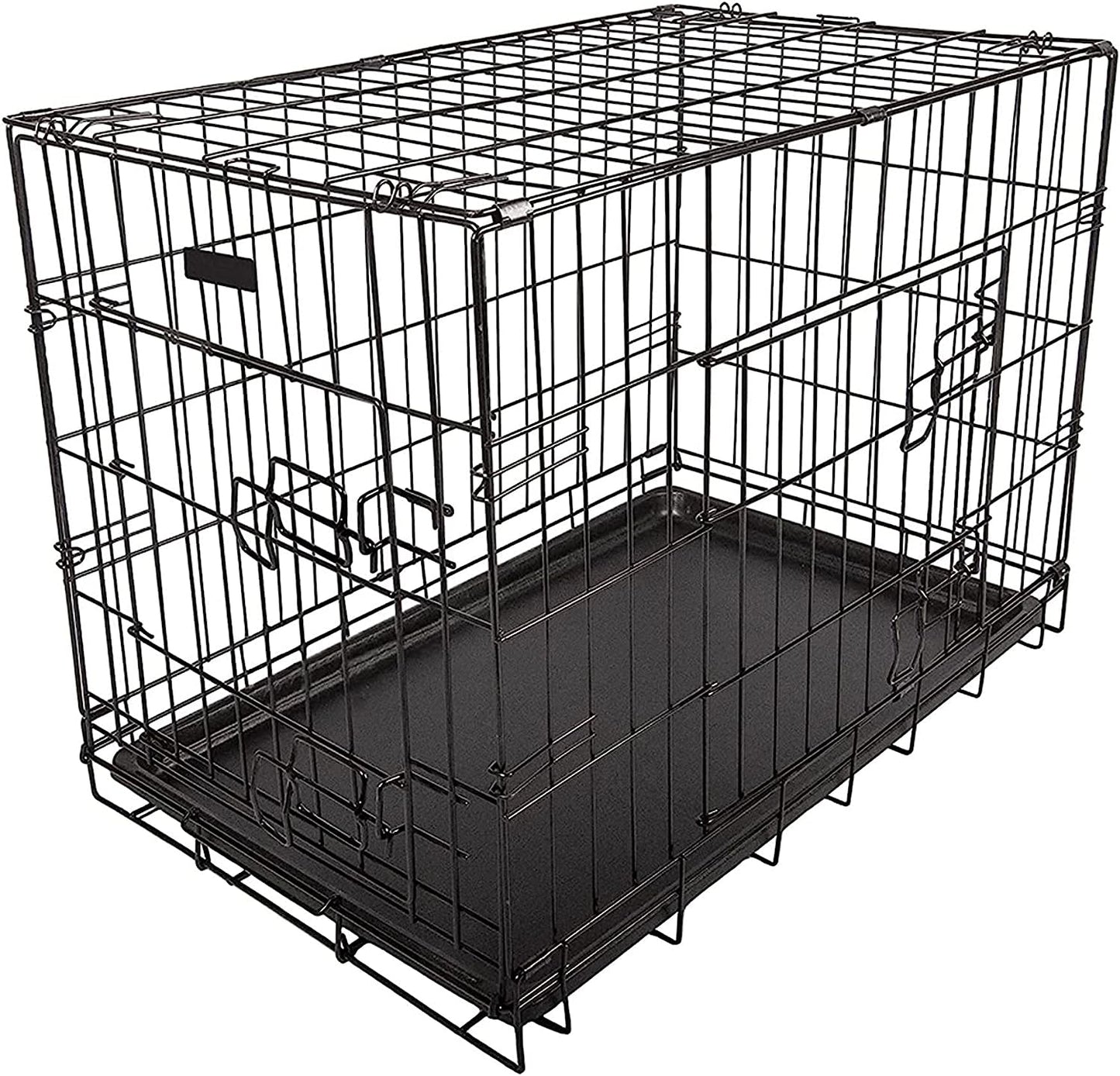 2 Door Folding Durable Steel Rust Resistant Training & Travelling Dog Puppy Cage Carrier