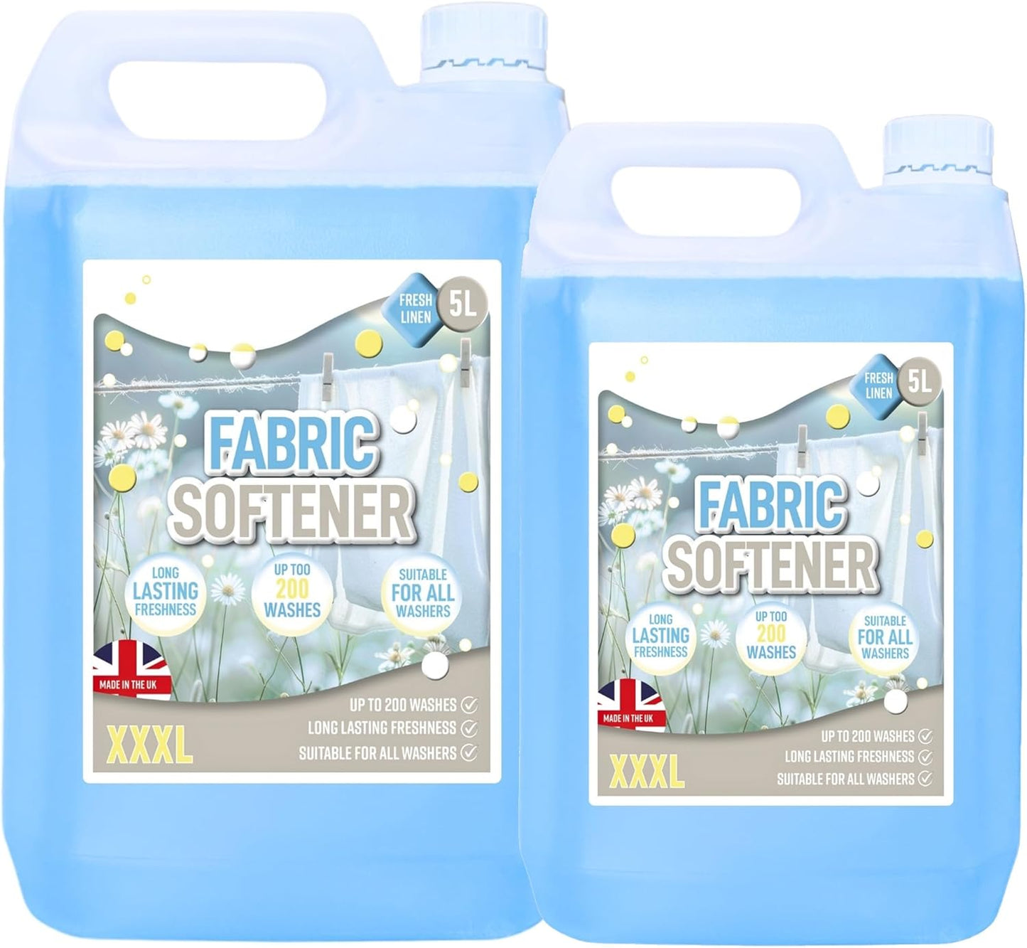 5 Litre Fabric Softener Fresh Linen Long Lasting Scent Suitable For All Washes