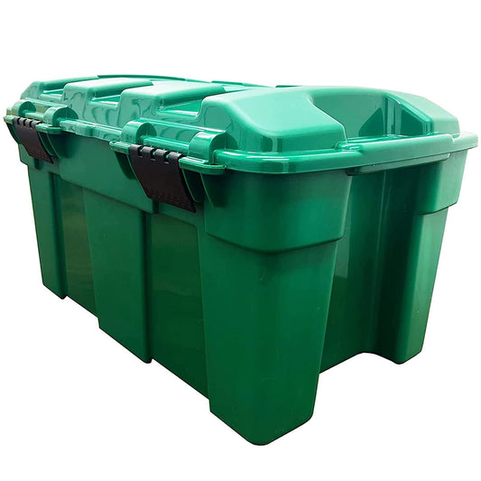 40 Litre Large Capacity Green Storage Chest Spacious Heavy Duty Home Garden Garage Trunk