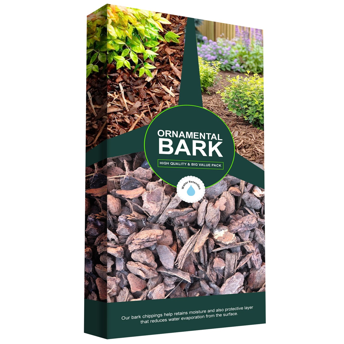60L Ornamental Wood Chipping Bark For Decorative Gardens, Landscapes & Paths