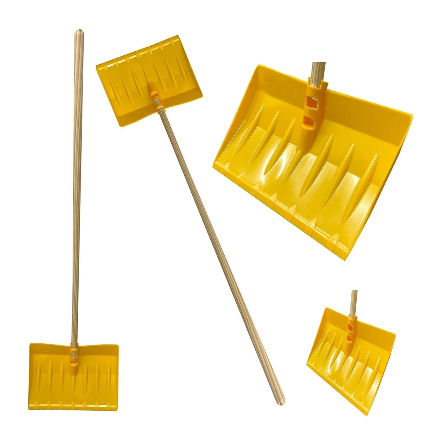 Long Wooden Handle Yellow Snow Shovel Spade For Cleaning Snow & Debris