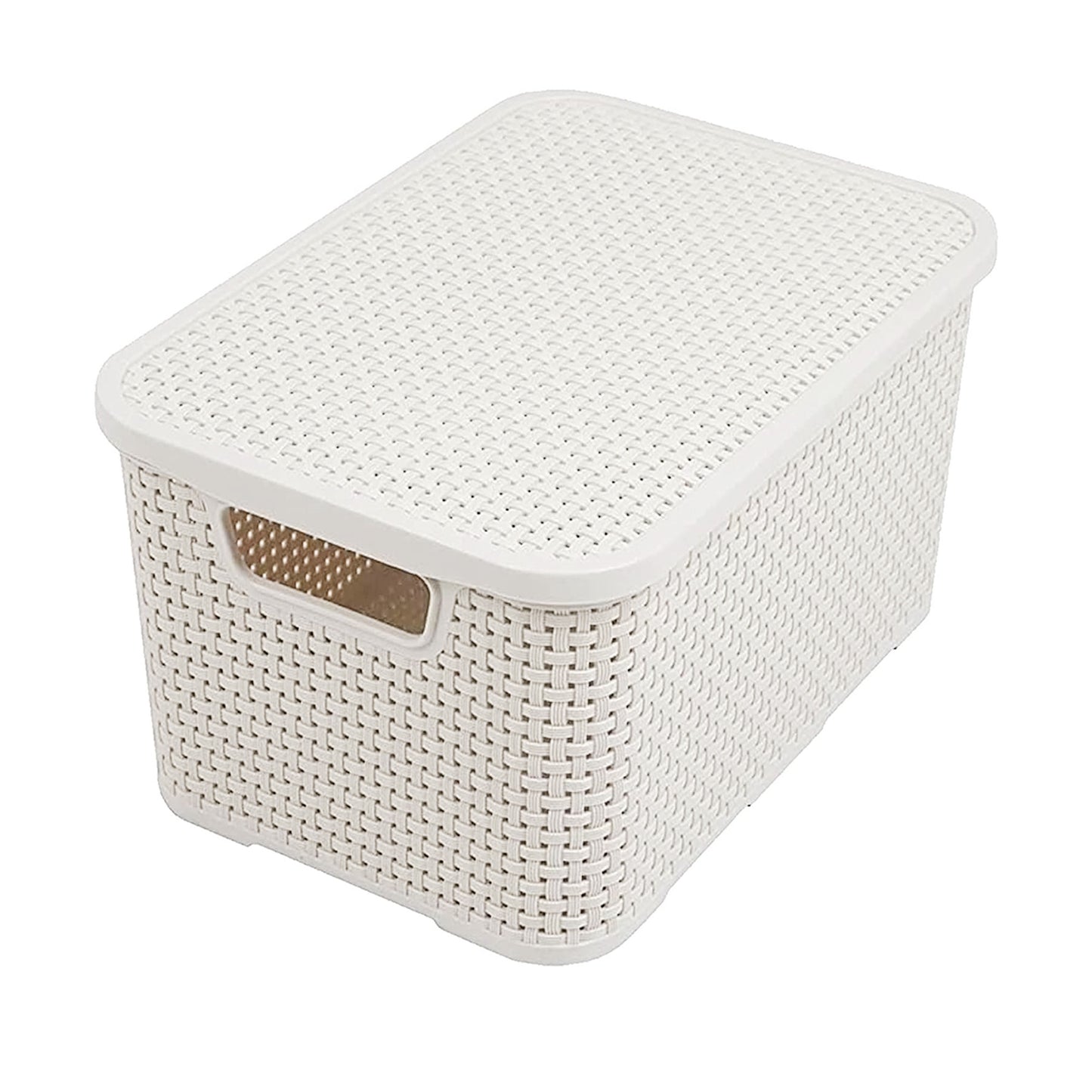 Rattan Effect Cream, Grey & Light Grey Home Office Laundry Storage Baskets