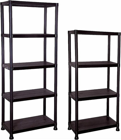 Selection Of Strong Compact Plastic Metal Storage Shelving Units Racking 4 Tier & 5 Tier