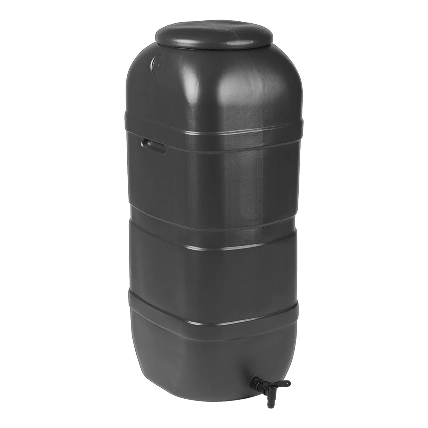 100 Litre & 210 Litre Black Outdoor Space Saver Garden Water Butts Complete With Tap & Lid