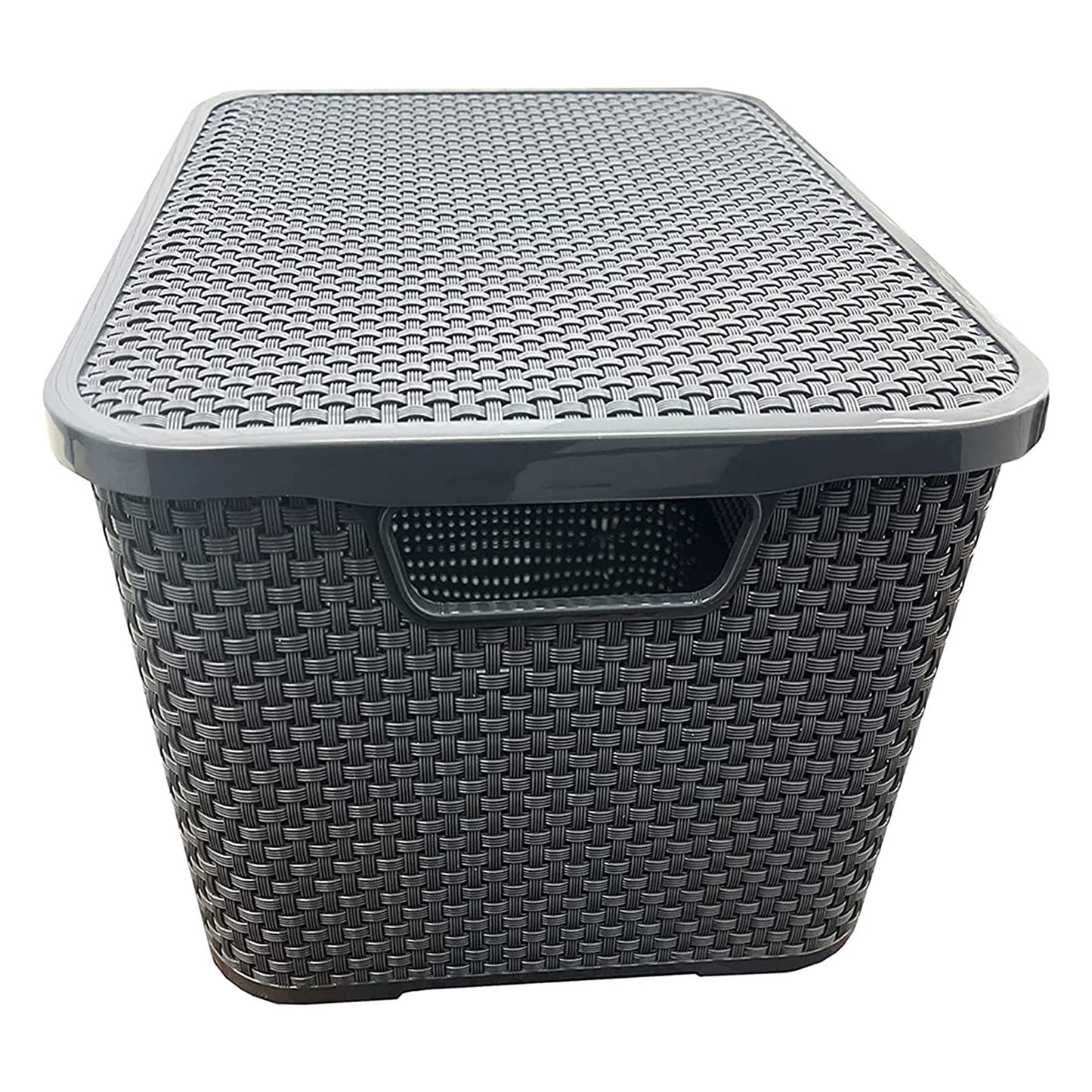 Rattan Effect Cream, Grey & Light Grey Home Office Laundry Storage Baskets