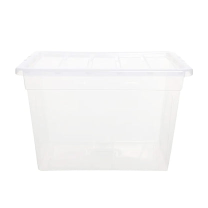 Selection Of Clear Plastic Stackable Transparent Storage Boxes 22L, 64L & 96L Complete With Lids