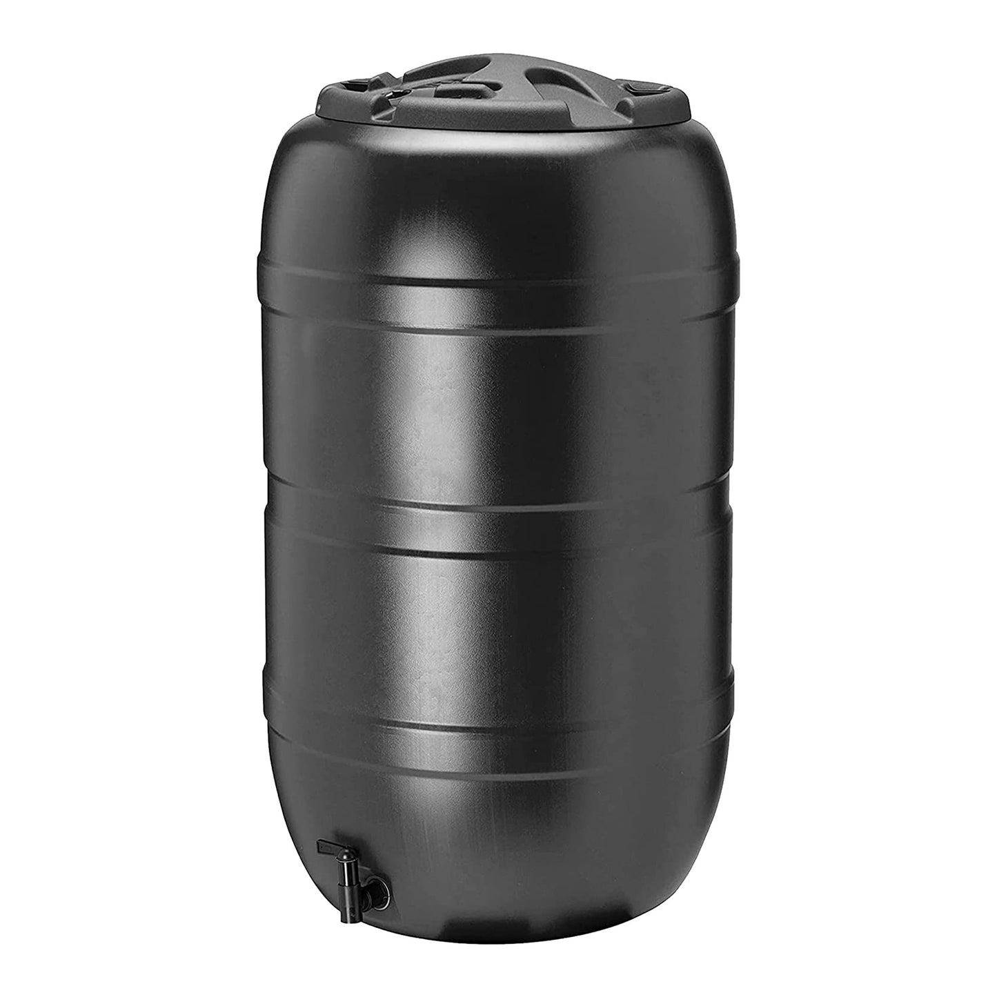 100 Litre & 210 Litre Black Outdoor Space Saver Garden Water Butts Complete With Tap & Lid