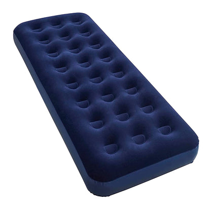 Blue Indoor Outdoor Quick Inflated Single Or Double Flocked Design Air Mattress