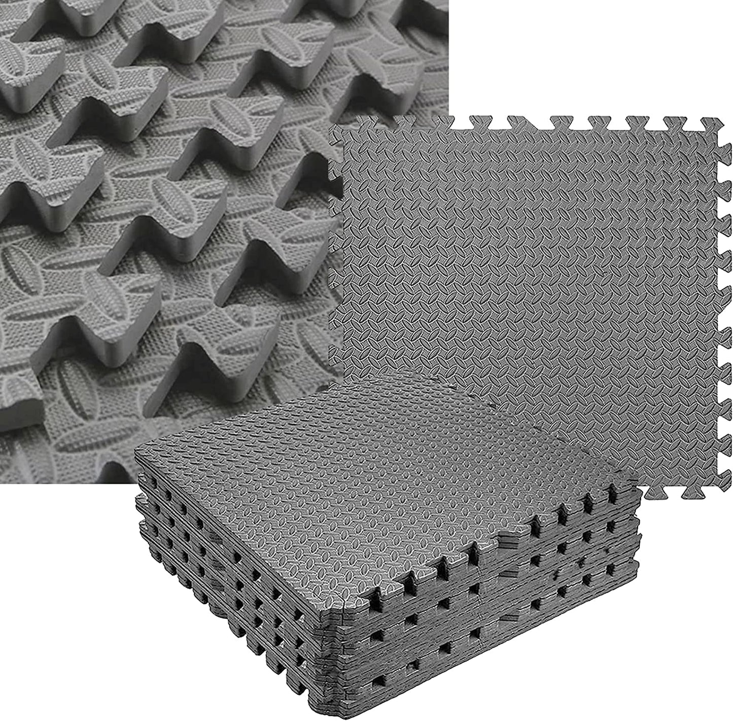 Eva Interlocking Non Slip Exercise Puzzle Foam Floor Tiles 61 x 61 x 1cm