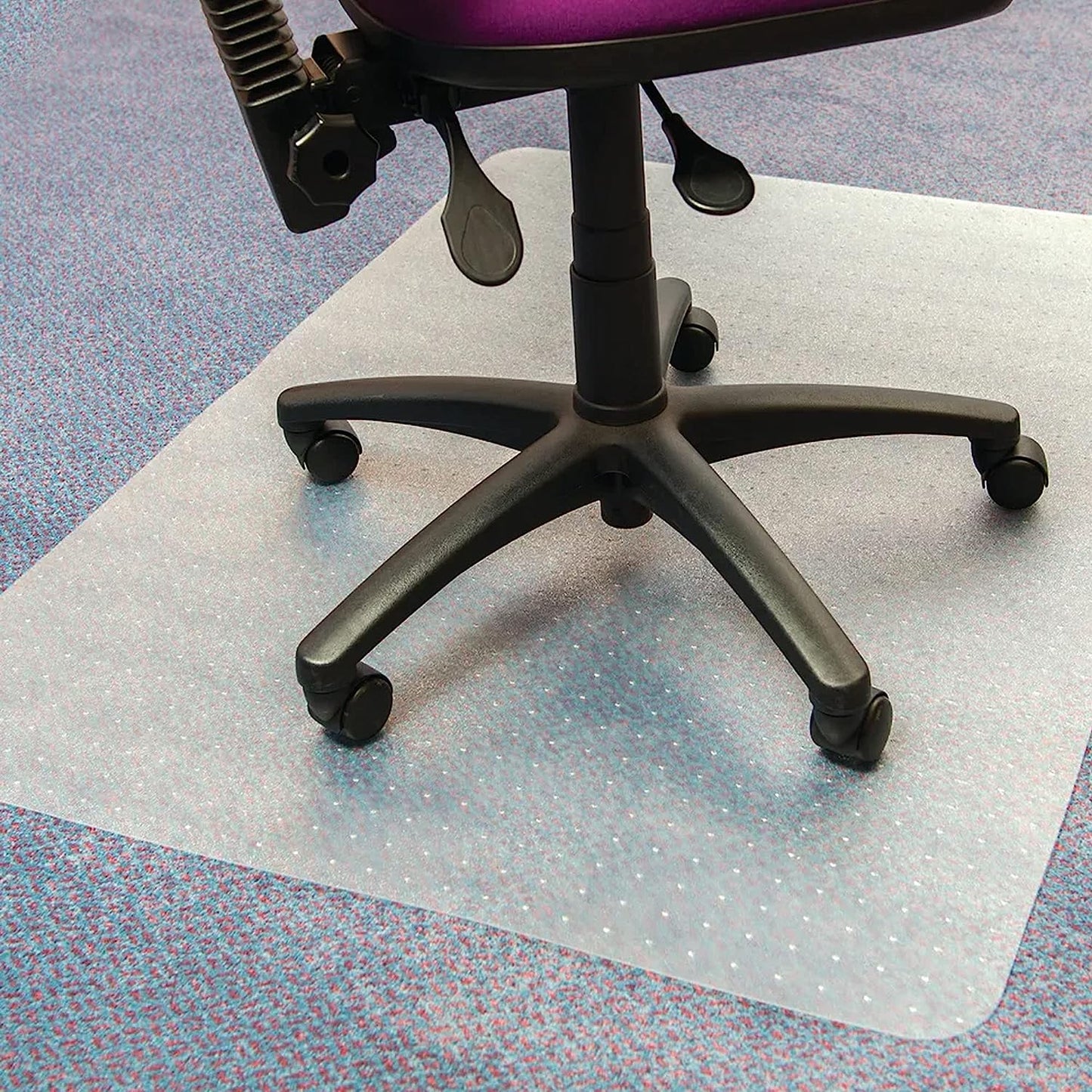Rectangular 90x120cm (35”x47”) PVC Floor Protector For Carpets & Hard Floors Non- Slip Office Chair Mat Unrolled