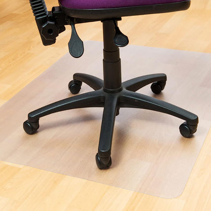 Rectangular 90x120cm (35”x47”) PVC Floor Protector For Carpets & Hard Floors Non- Slip Office Chair Mat Unrolled