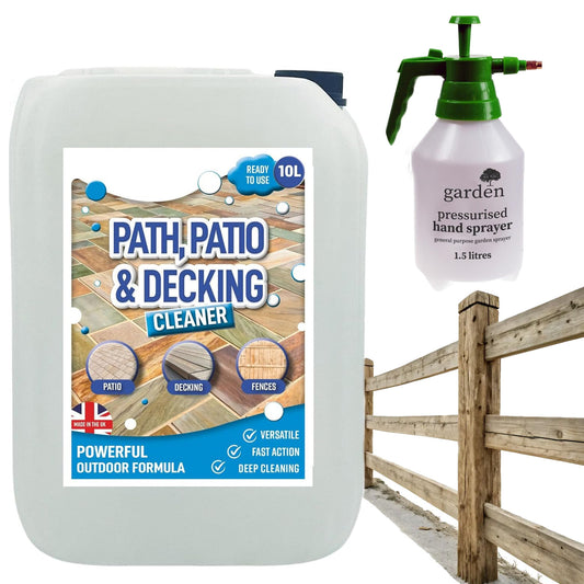 10 Litre Path, Patio & Decking Cleaner Complete With 1.5 Litre Hand Sprayer