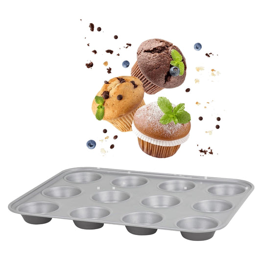12 Cup Non-Stick Dishwasher & Oven Safe Cupcake/Muffin Baking Tray