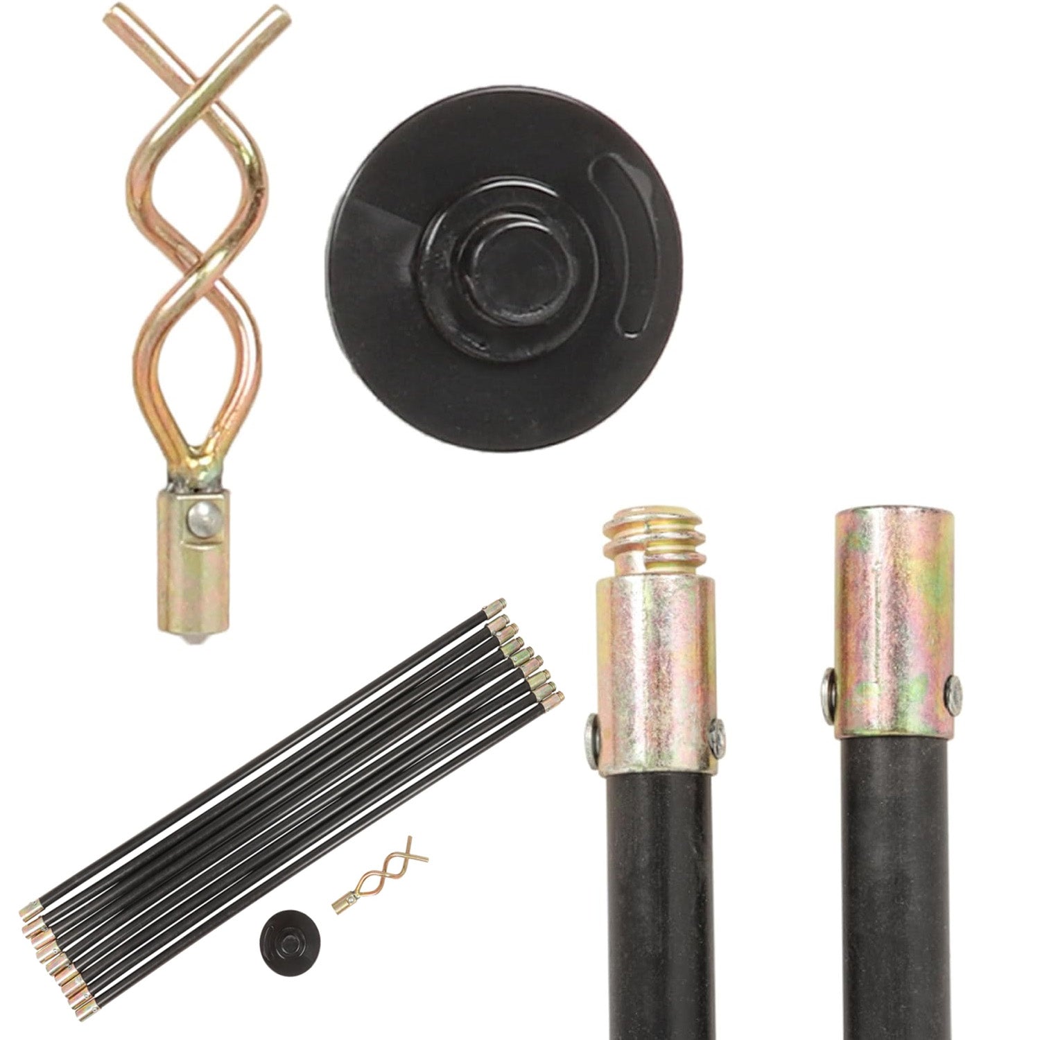 Domestic Drainage 12pc Drain Unblocker Rod Set With Plunger, Rods & Wo ...