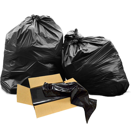 80L Large Black 140 Gauge Strong Black Refuse Sacks Ideal For Household & Outdoor Waste