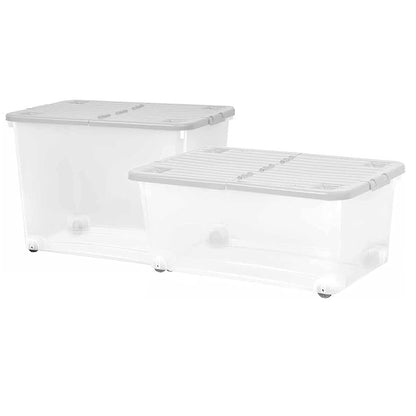 Strong Stackable Folding Split Lids Storage Containers Home Office Versatile Containers With Wheels
