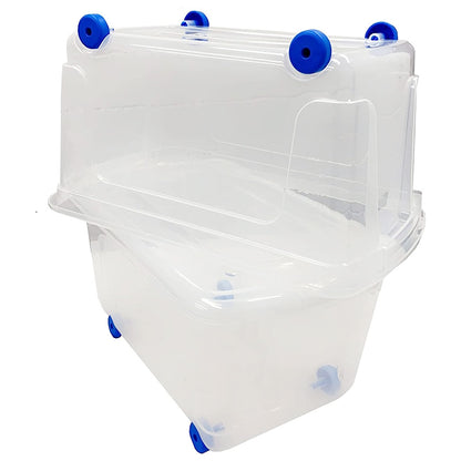 Strong Plastic Storage Box For Home, Office & Schools Complete With Lid & Built In Wheels