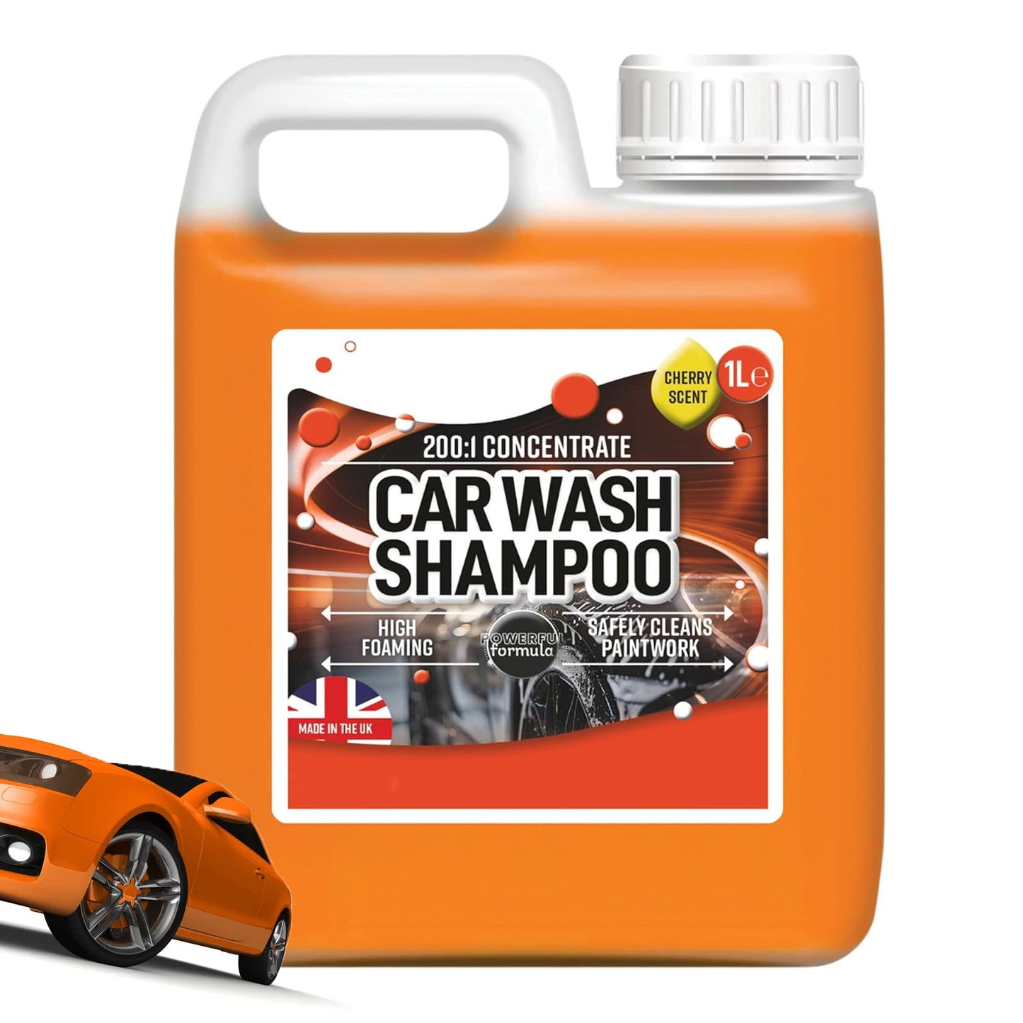 1 Litre Cherry Scented Concentrated Car Wash Shampoo High Foaming Cleaning Soap