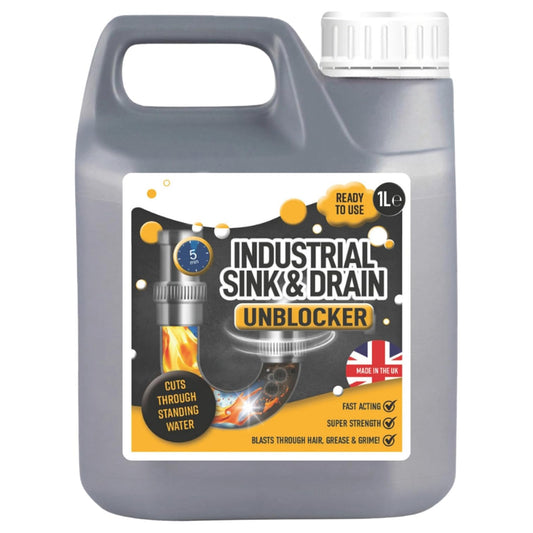 1 Litre Handy Size Industrial Sink & Drain Unblocker Cuts Through Standing Water