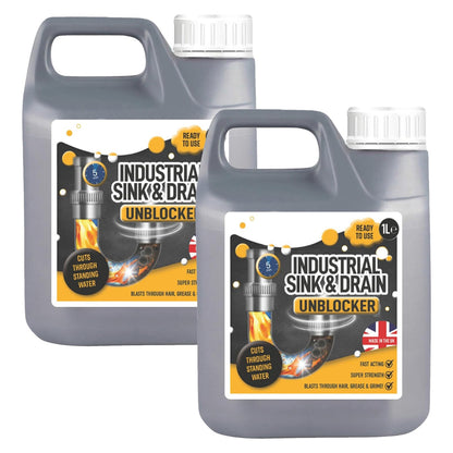 1 Litre Handy Size Industrial Sink & Drain Unblocker Cuts Through Standing Water