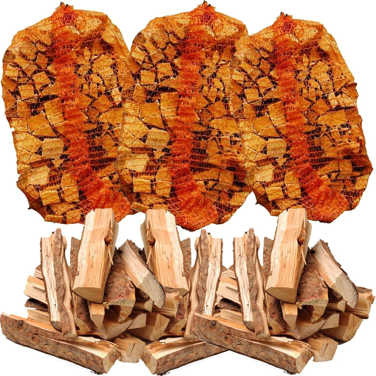 2-3kg Dried Kindling Firewood Logs Net Easy To Light Ready To Burn