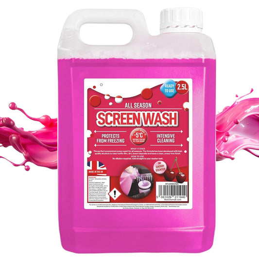 2.5L All Season Screenwash Protects From Freezing Cherry Scented Ready To Use