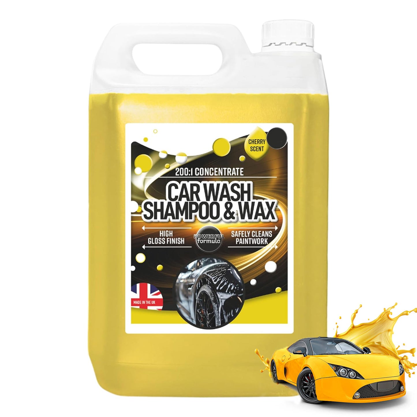 2.5 Litres Car Wash Shampoo & Wax High Gloss Finished Powerful Formula Instantly Removes Dirt
