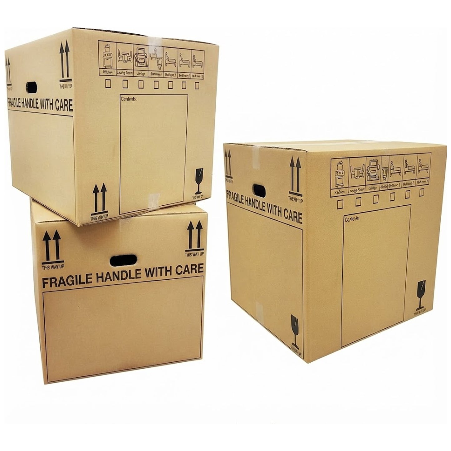 10-Pack 115L Extra-Large Moving Boxes (53x53x41cm) - Heavy-Duty Storage Cartons with Room Checklist (Copy)