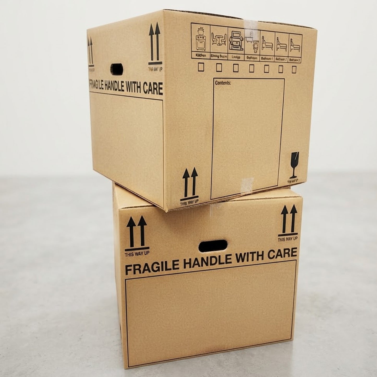 10-Pack 115L Extra-Large Moving Boxes (53x53x41cm) - Heavy-Duty Storage Cartons with Room Checklist (Copy)