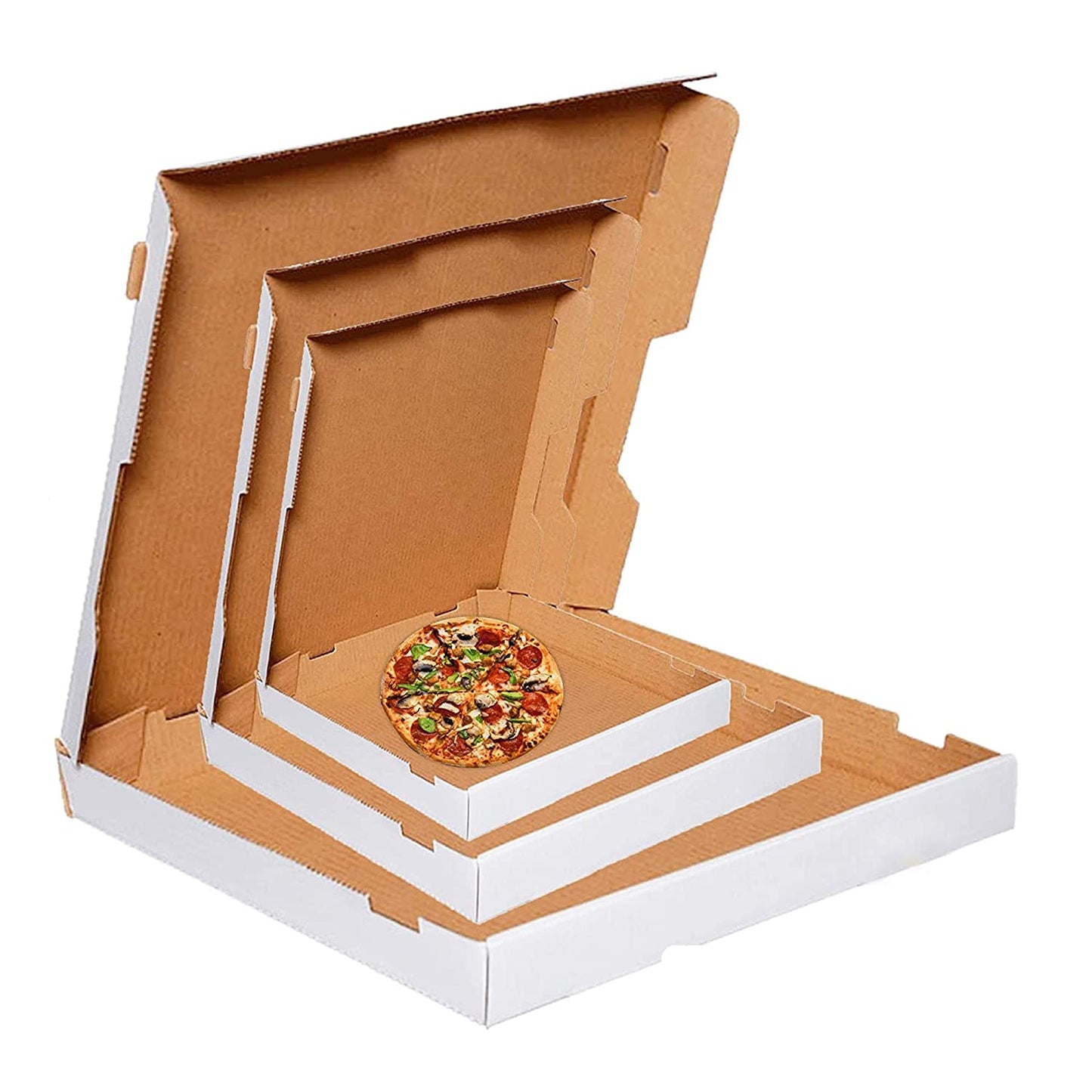 Pizza Boxes Plain Brown Or White Postal Box Takeaway Style Boxes