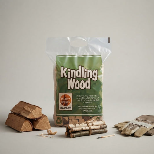 Premium Kiln Dried Kindling Wood 2KG Carry Bag Natural Fire Starter Sticks