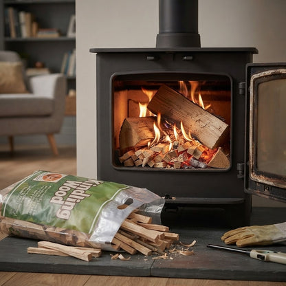 Premium Kiln Dried Kindling Wood 2KG Carry Bag Natural Fire Starter Sticks